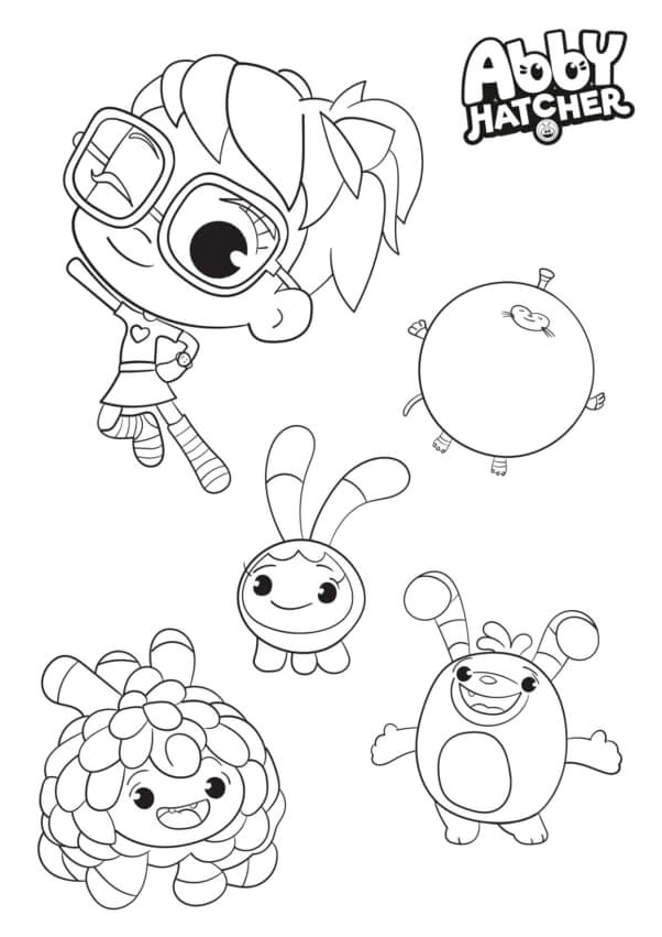 Abby Hatcher and Her Playful Kittens Coloring Page