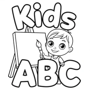 Kid ABC Coloring Page