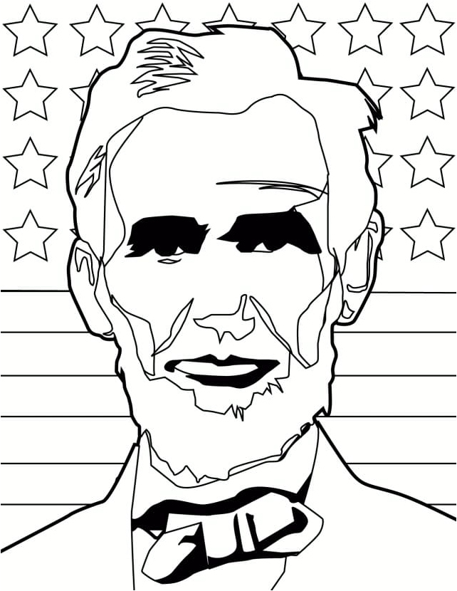 16th President Abraham Lincoln Coloring Page