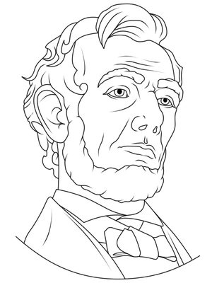 Face of Abraham Lincoln Coloring Page