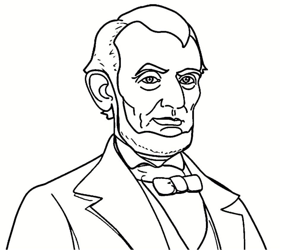 Portrait of Abraham Lincoln Coloring Page