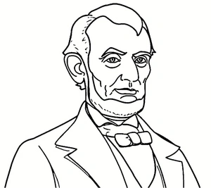 Portrait of Abraham Lincoln Coloring Page