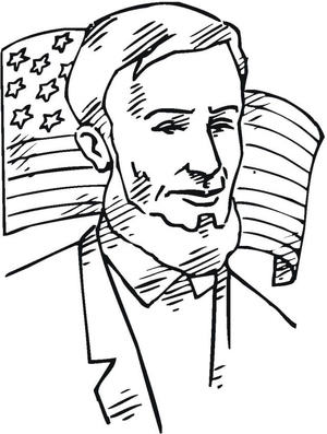 Printable coloring page of Abraham Lincoln
