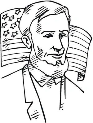 Printable coloring page of Abraham Lincoln Coloring Page