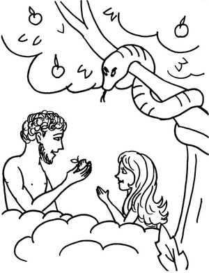 Adam and Eve Lost Their Innocence Instantly Coloring Page
