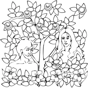 Eve's Creation from Adam's Rib Coloring Page