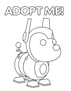 Adopt Me's Robo Dog Coloring Page Coloring Page