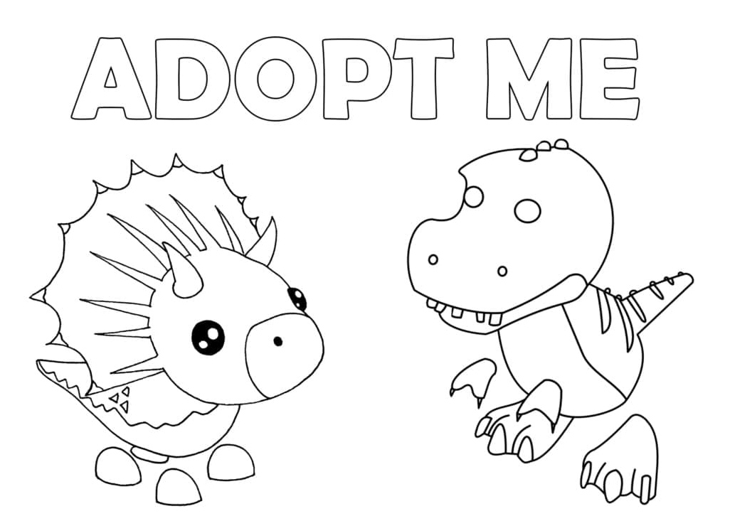 Dinosaur Adoption Center Coloring Page