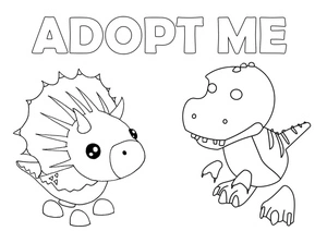 Dinosaur Adoption Center Coloring Page