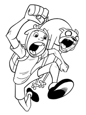 Adventure Time with Finn and Jake Coloring Page