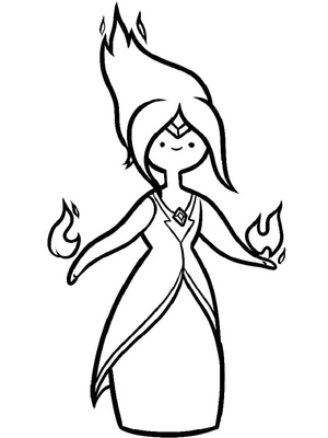 Flame Princess from Adventure Time Coloring Page