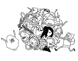 "Free Adventure Time Coloring Page for Kids" Coloring Page