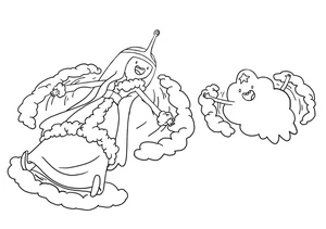 Princess Bubblegum and Lumpy Space Adventure Time Coloring Page