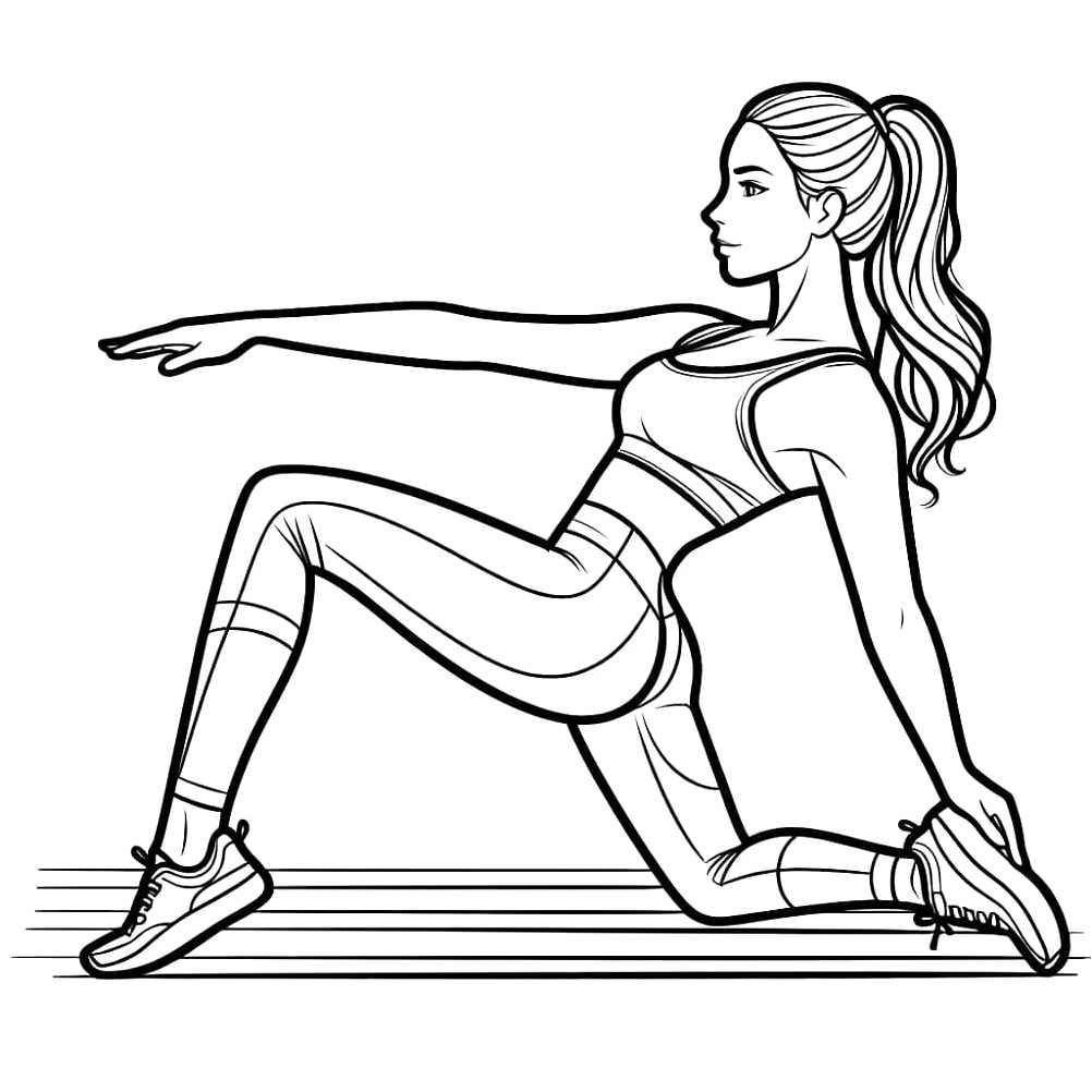 Funky Aerobics Chick Coloring Page