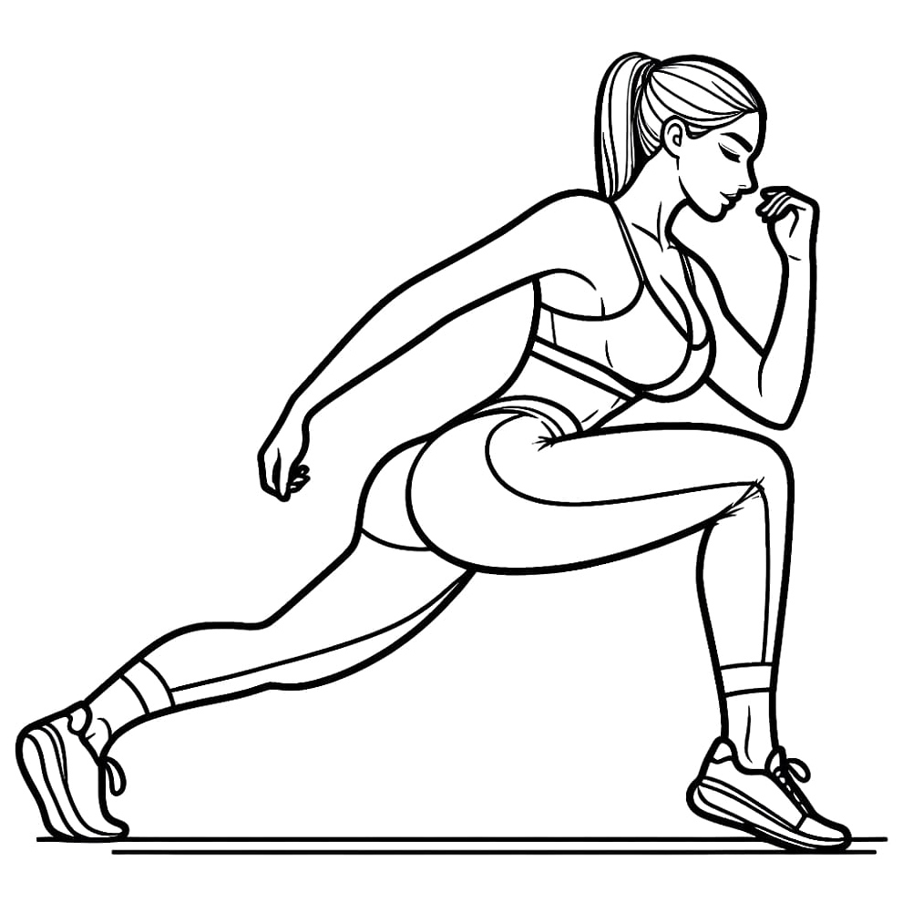 Girl Performing Aerobics Coloring Page