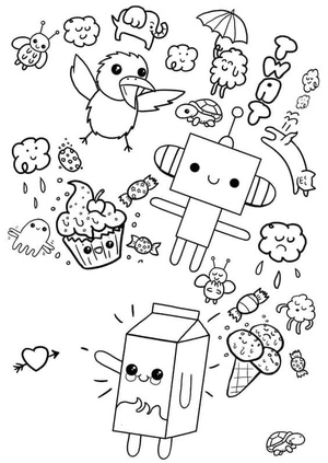 Cute and Stylish Artwork Coloring Page