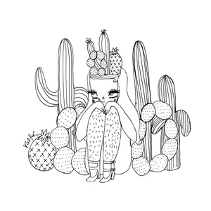 Drawing of a Beautiful Girl Coloring Page