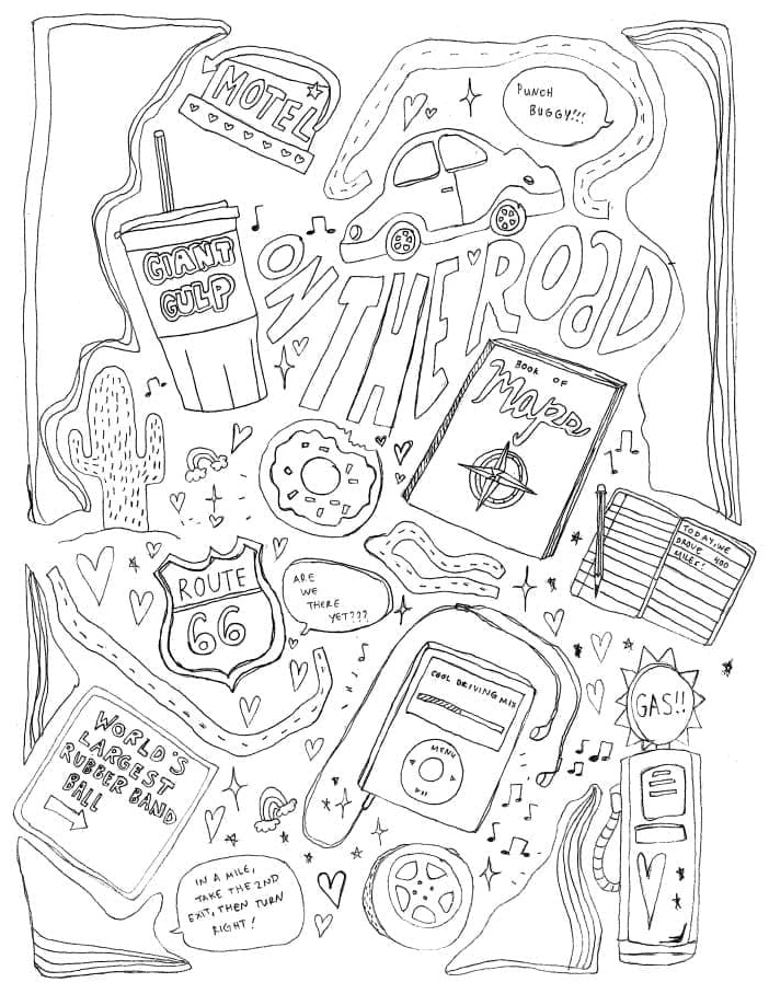 Indie Aesthetic Kid Coloring Page