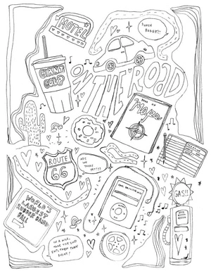 Indie Aesthetic Kid Coloring Page