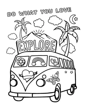 Summer Van Artistry Coloring Page