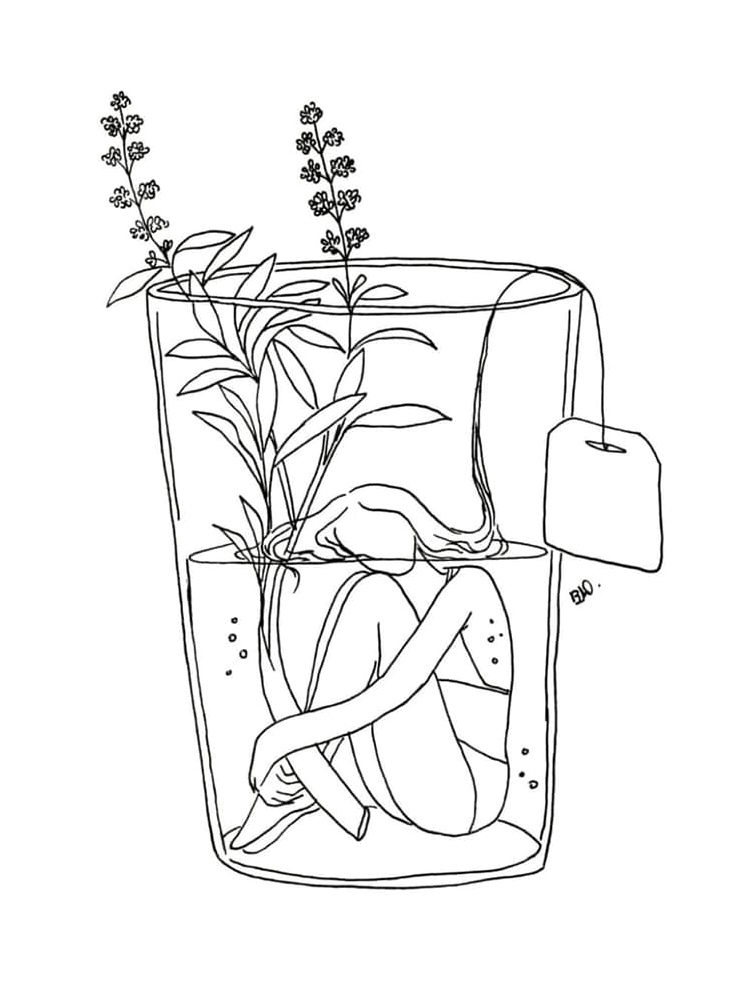 Teen Aesthetic Doodles Coloring Page