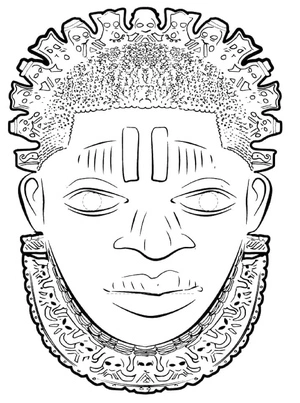 African Mask Coloring Page Coloring Page