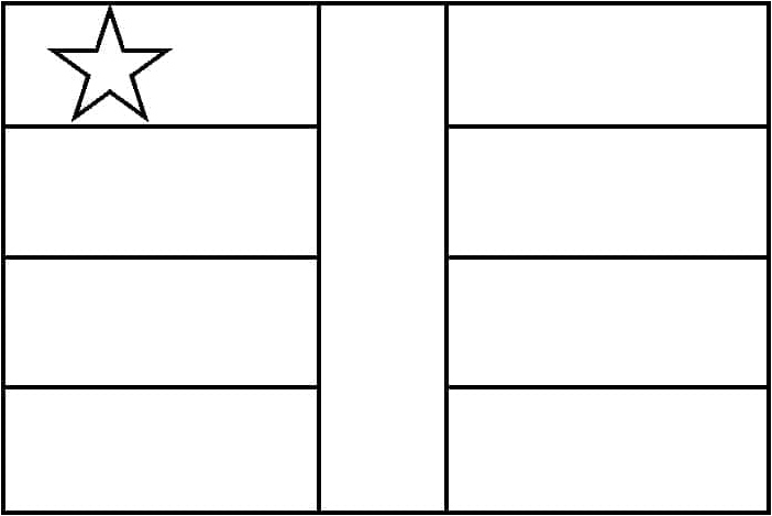 Central African Republic Flag Coloring Page