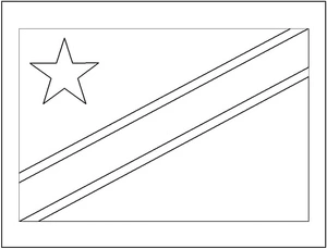 Coloring page of the Flag of the Democratic Republic of the Congo Coloring Page