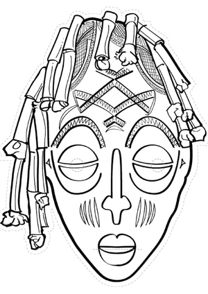 Free Tribal Mask Coloring Page