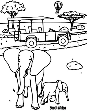 Safari in Africa Coloring Page