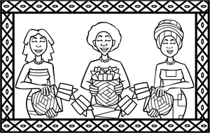 Women from Africa Coloring Page