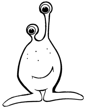 An Alien with a Smile Coloring Page