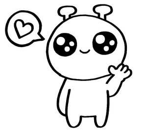 Cute Alien Coloring Page