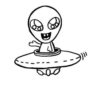 Cute Extraterrestrial Coloring Page