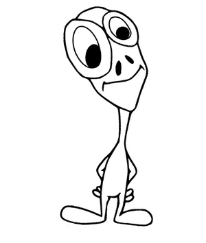 Inquisitive Extraterrestrial Coloring Page