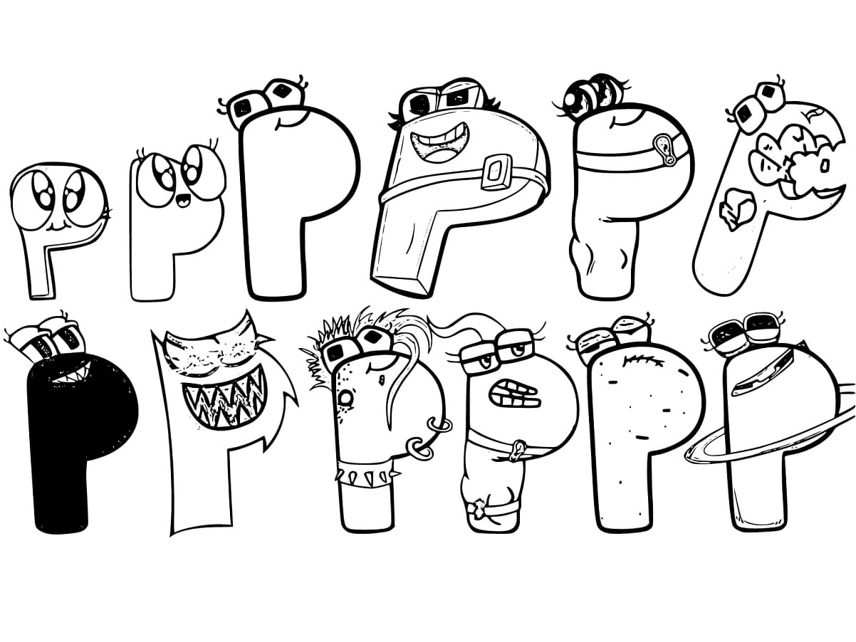 Alphabet Legend: Letter P Coloring Page