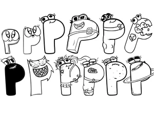 Alphabet Legend: Letter P Coloring Page