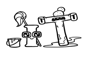 Letters L and T Lore Coloring Page