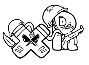 "X and R Alphabet Legends" Coloring Page