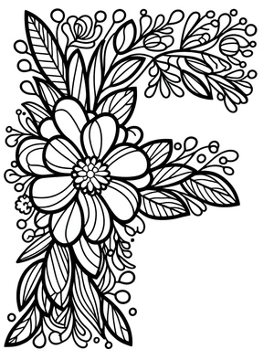 Alphabet Flower Coloring Page: Letter F Coloring Page