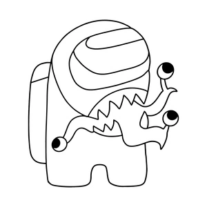 Alien Among Us Skin Coloring Page