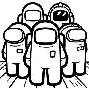 Among Us Characters Coloring Page Coloring Page