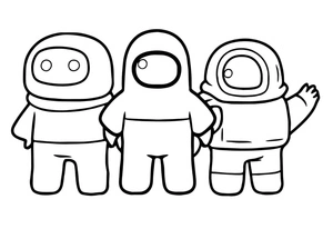 Among Us Crewmates Coloring Page
