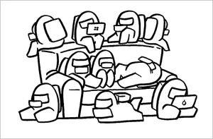 Among Us Regular Coloring Page