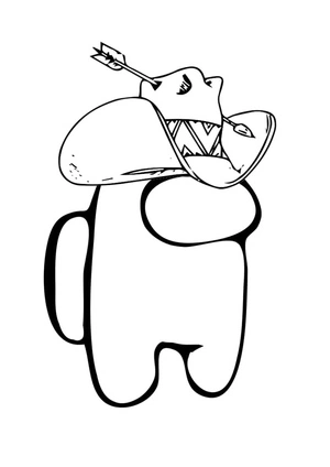 Cowboy Outfit from Among Us Coloring Page