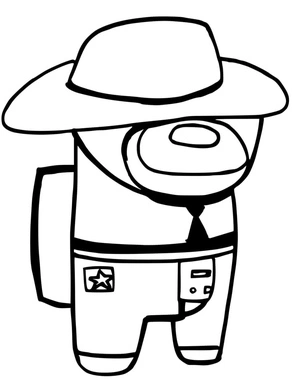 Cowboy Skin from Among Us Coloring Page