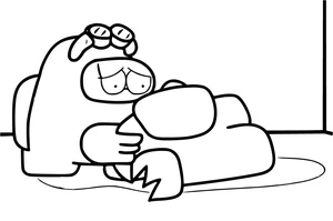 Death in Among Us Coloring Page