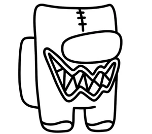 Huggy Wuggy Skin for Among Us Coloring Page