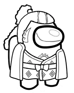 Jinbei Skin for Among Us Coloring Page