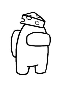 Mr. Cheese Among Us Coloring Page